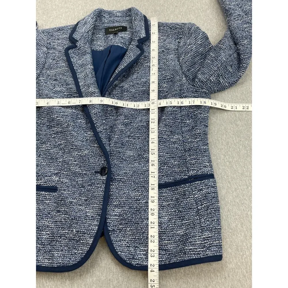 Talbots Blazer Womens 8 Cotton Blend One-Button Lined Jacket - Picture 8 of 9